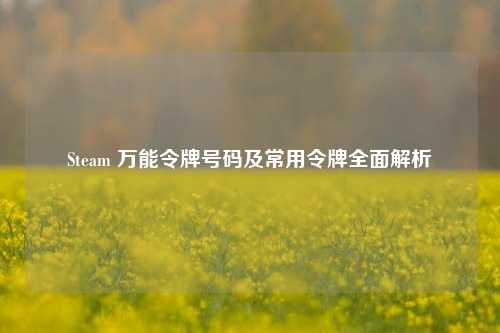 详细阅读:Steam 万能令牌号码及常用令牌全面解析 Steam 万能令牌号码及常用令牌全面解析