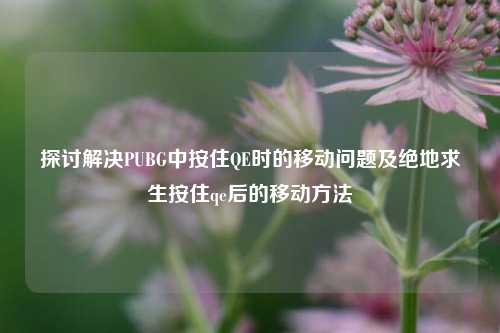 探讨解决PUBG中按住QE时的移动问题及绝地求生按住qe后的移动方法