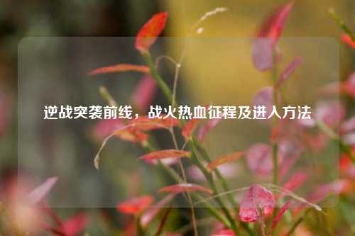 逆战突袭前线，战火热血征程及进入方法