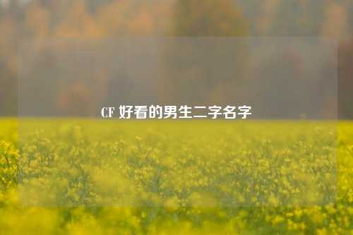CF 好看的男生二字名字