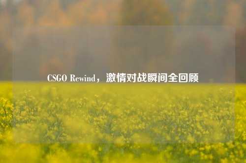 CSGO Rewind,激情对战瞬间全回顾