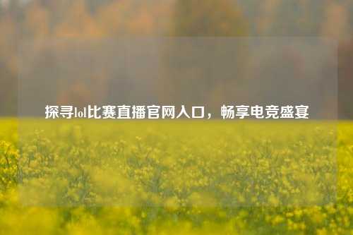 探寻lol比赛直播官网入口，畅享电竞盛宴