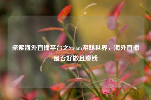 探索海外直播平台之Steam游戏世界，海外直播是否好做且赚钱