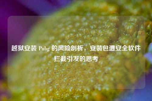 越狱安装 Pubg 的风险剖析，安装包遭安全软件拦截引发的思考
