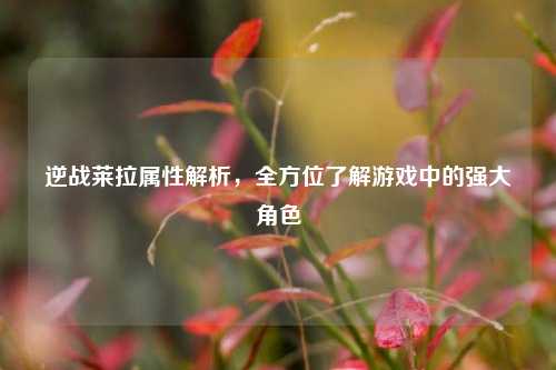 逆战莱拉属性解析，全方位了解游戏中的强大角色