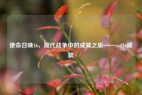 使命召唤16,现代战争中的成就之旅——cod16成就