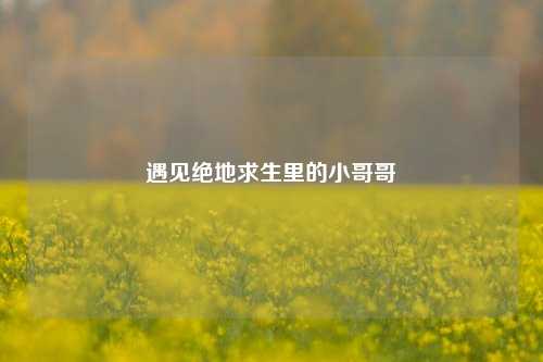 遇见绝地求生里的小哥哥