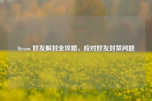 Steam 好友解封全攻略，应对好友封禁问题