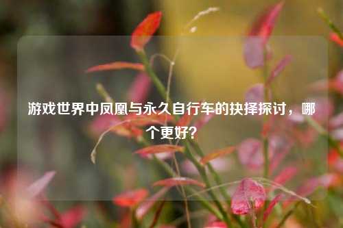 游戏世界中凤凰与永久自行车的抉择探讨，哪个更好？