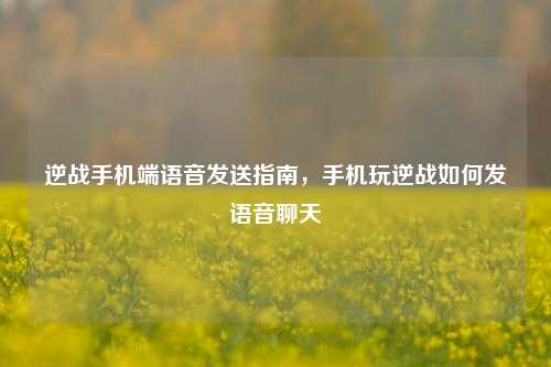 逆战手机端语音发送指南，手机玩逆战如何发语音聊天