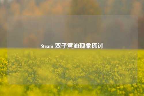 Steam 双子黄油现象探讨