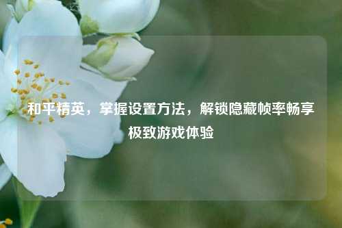 和平精英，掌握设置方法，解锁隐藏帧率畅享极致游戏体验