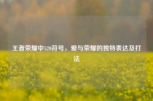 王者荣耀中520符号，爱与荣耀的独特表达及打法