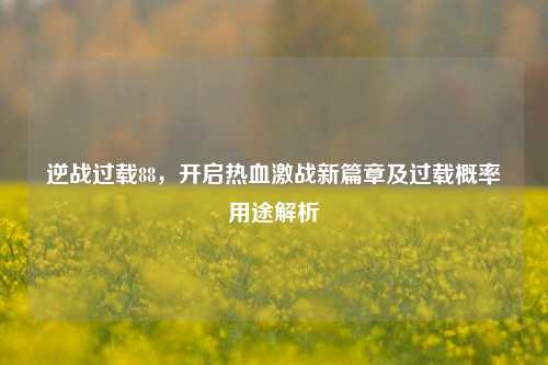 逆战过载88，开启热血激战新篇章及过载概率用途解析