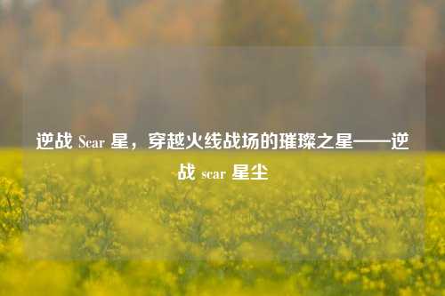 逆战 Scar 星，穿越火线战场的璀璨之星——逆战 scar 星尘