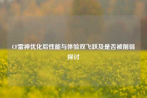 CF雷神优化后性能与体验双飞跃及是否被削弱探讨