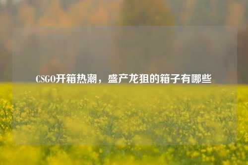 CSGO开箱热潮，盛产龙狙的箱子有哪些
