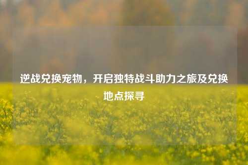 逆战兑换宠物，开启独特战斗助力之旅及兑换地点探寻