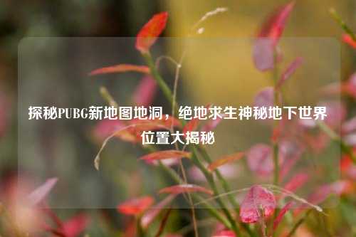 探秘PUBG新地图地洞，绝地求生神秘地下世界位置大揭秘