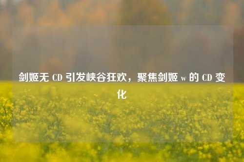 剑姬无 CD 引发峡谷狂欢，聚焦剑姬 w 的 CD 变化