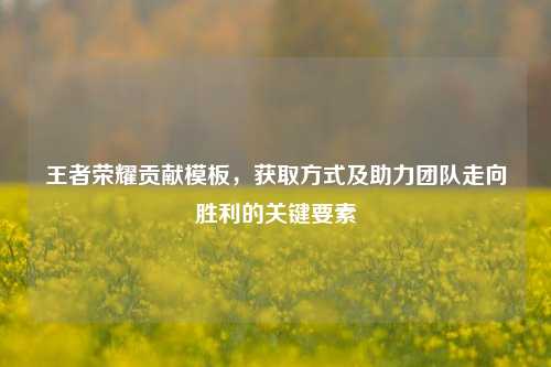 王者荣耀贡献模板，获取方式及助力团队走向胜利的关键要素