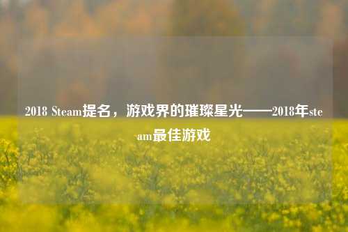 2018 Steam提名，游戏界的璀璨星光——2018年steam最佳游戏