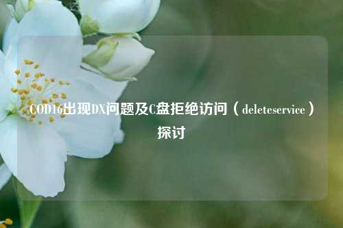 COD16出现DX问题及C盘拒绝访问（deleteservice）探讨