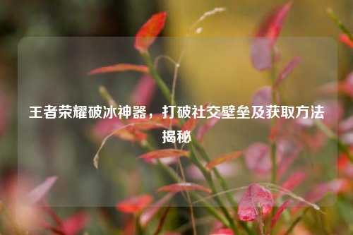 王者荣耀破冰神器，打破社交壁垒及获取方法揭秘