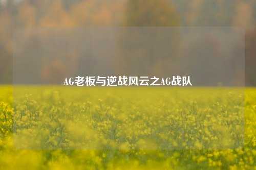 AG老板与逆战风云之AG战队