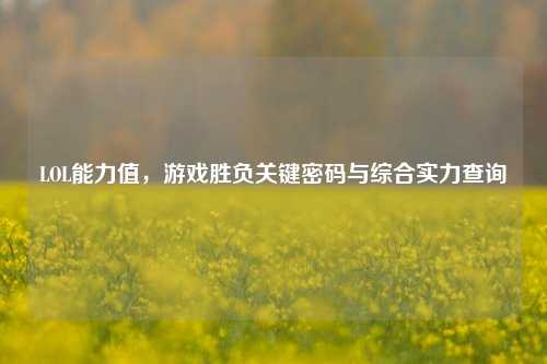LOL能力值,游戏胜负关键密码与综合实力查询