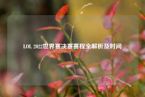 LOL 2022世界赛决赛赛程全解析及时间