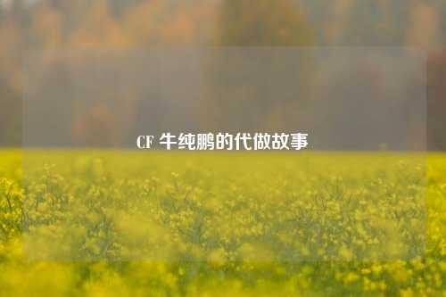 CF 牛纯鹏的代做故事