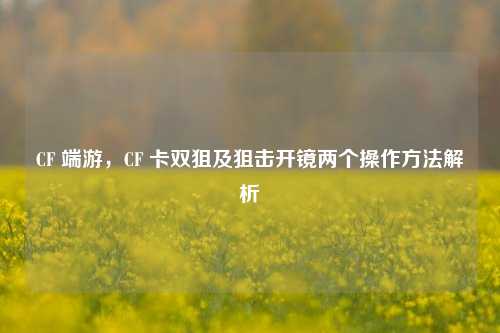 CF 端游，CF 卡双狙及狙击开镜两个操作方法解析