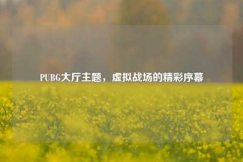 PUBG大厅主题，虚拟战场的精彩序幕