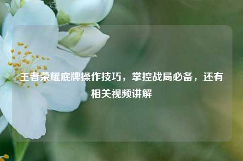王者荣耀底牌操作技巧，掌控战局必备，还有相关视频讲解
