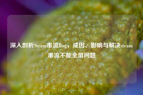 深入剖析Steam串流Bug，成因、影响与解决steam串流不能全屏问题