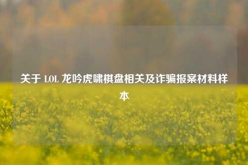 关于 LOL 龙吟虎啸棋盘相关及诈骗报案材料样本