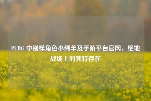 PUBG 中别样角色小绵羊及手游平台官网，绝地战场上的独特存在