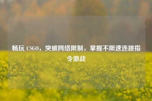 畅玩 CSGO，突破网络限制，掌握不限速连跳指令激战