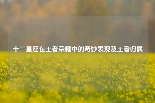 十二星座在王者荣耀中的奇妙表现及王者归属