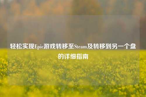 轻松实现Epic游戏转移至Steam及转移到另一个盘的详细指南