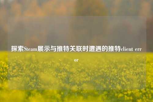 探索Steam展示与推特关联时遭遇的推特client error