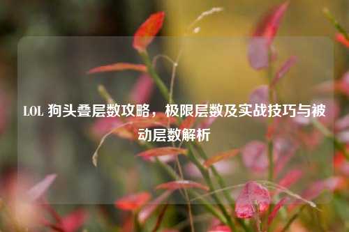 LOL 狗头叠层数攻略，极限层数及实战技巧与被动层数解析
