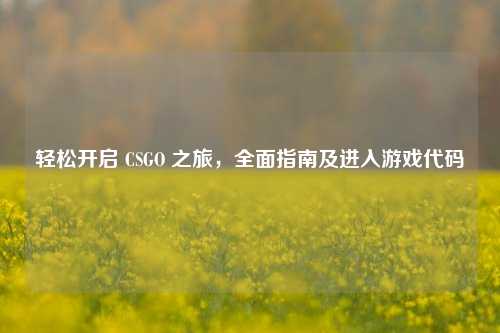 轻松开启 CSGO 之旅，全面指南及进入游戏代码