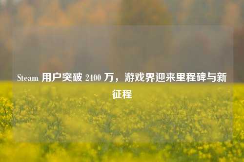 Steam 用户突破 2400 万，游戏界迎来里程碑与新征程