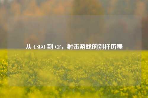 从 CSGO 到 CF，射击游戏的别样历程