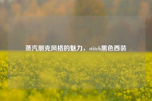 蒸汽朋克风格的魅力，stitch黑色西装