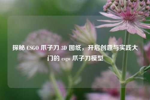 探秘 CSGO 爪子刀 3D 图纸，开启创意与实践大门的 csgo 爪子刀模型
