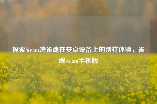 探索Steam端雀魂在安卓设备上的别样体验，雀魂steam手机版