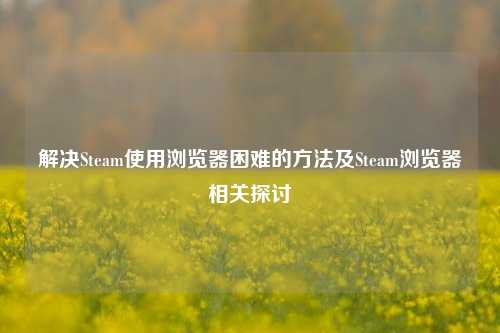 解决Steam使用浏览器困难的方法及Steam浏览器相关探讨